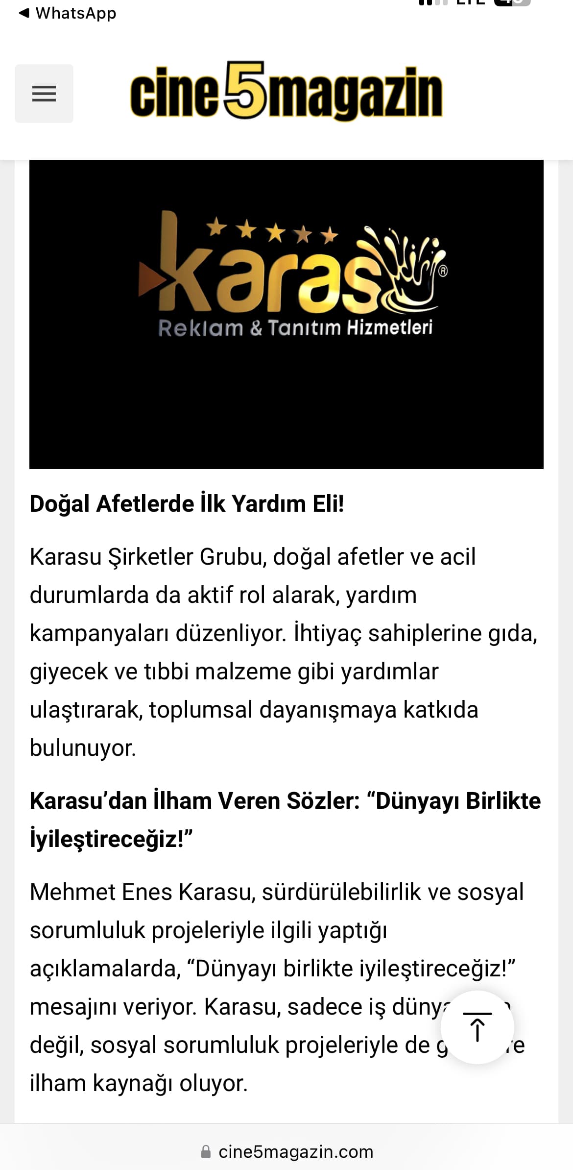 CİNE5 magazin'de şirketimizle ilgili haber