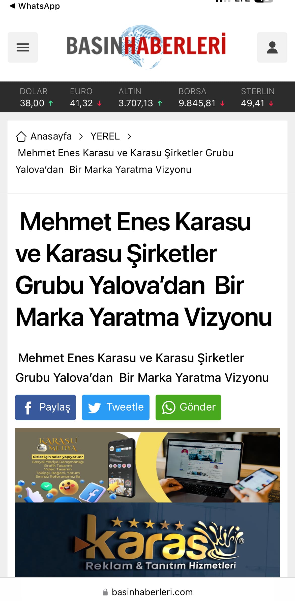 Basın Haberleri'nde çıkan haberimiz